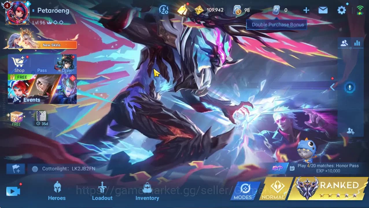 Honor of Kings Accounts Hero 108 Skin 148|Seafarer(LNY24),Luna(KIC),3Legen image 1