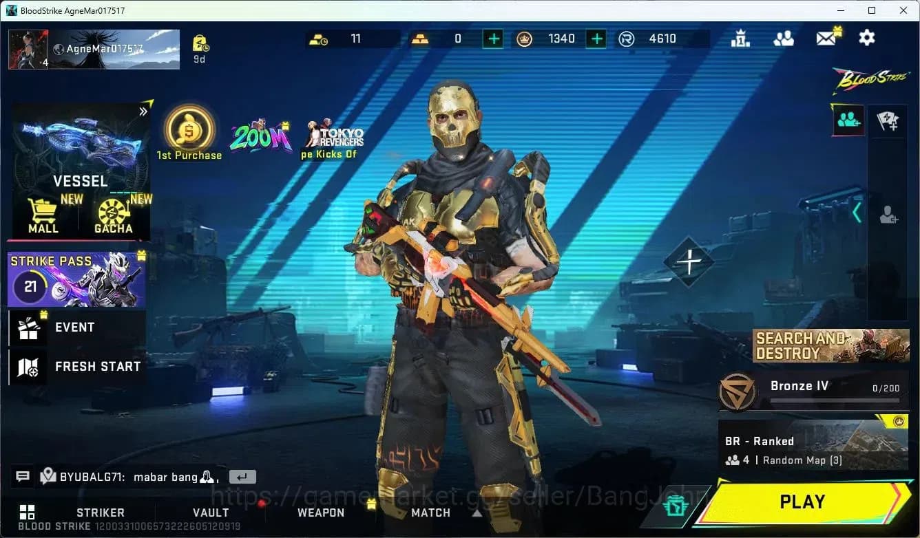 Blood Strike Accounts ASIA | Collab MCX-EVA-00 | 3 Legendary Skins | Ult image 1