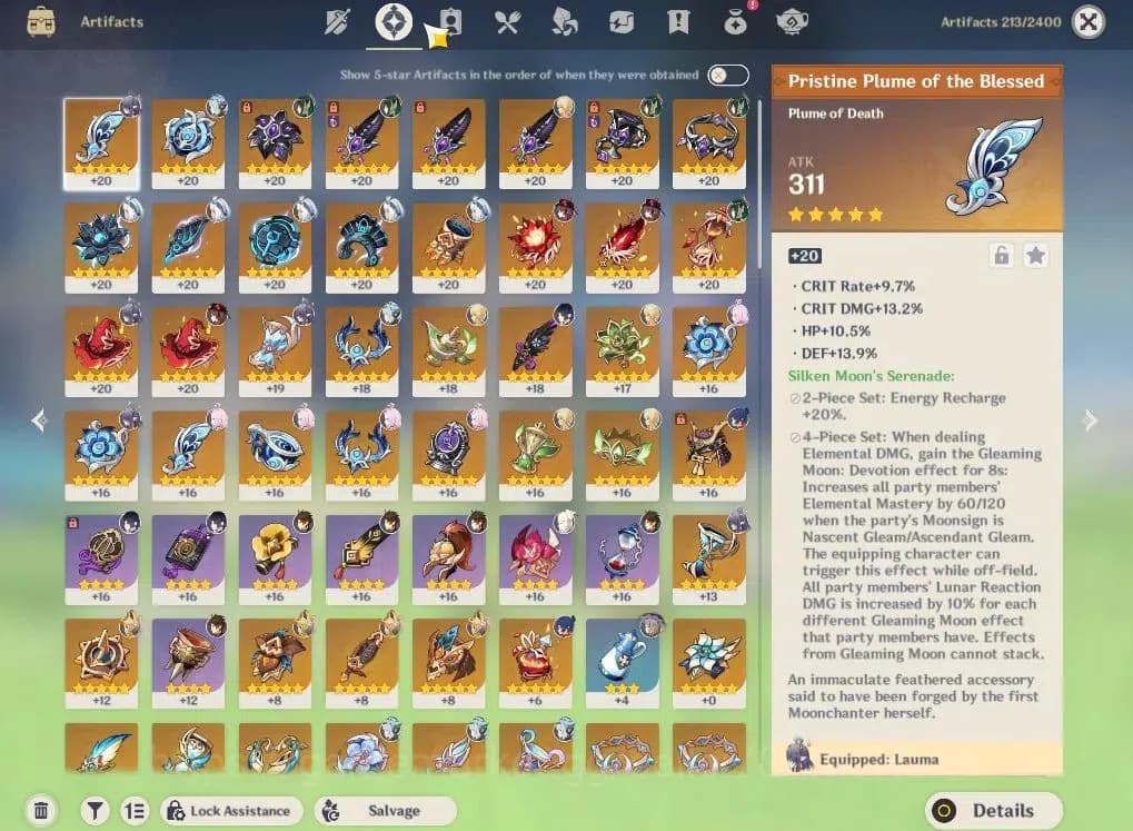 Genshin Impact Accounts ASIA|AR55|7Limited+2(*5Weapon)|Nefer+sign,Lauma,In image 12