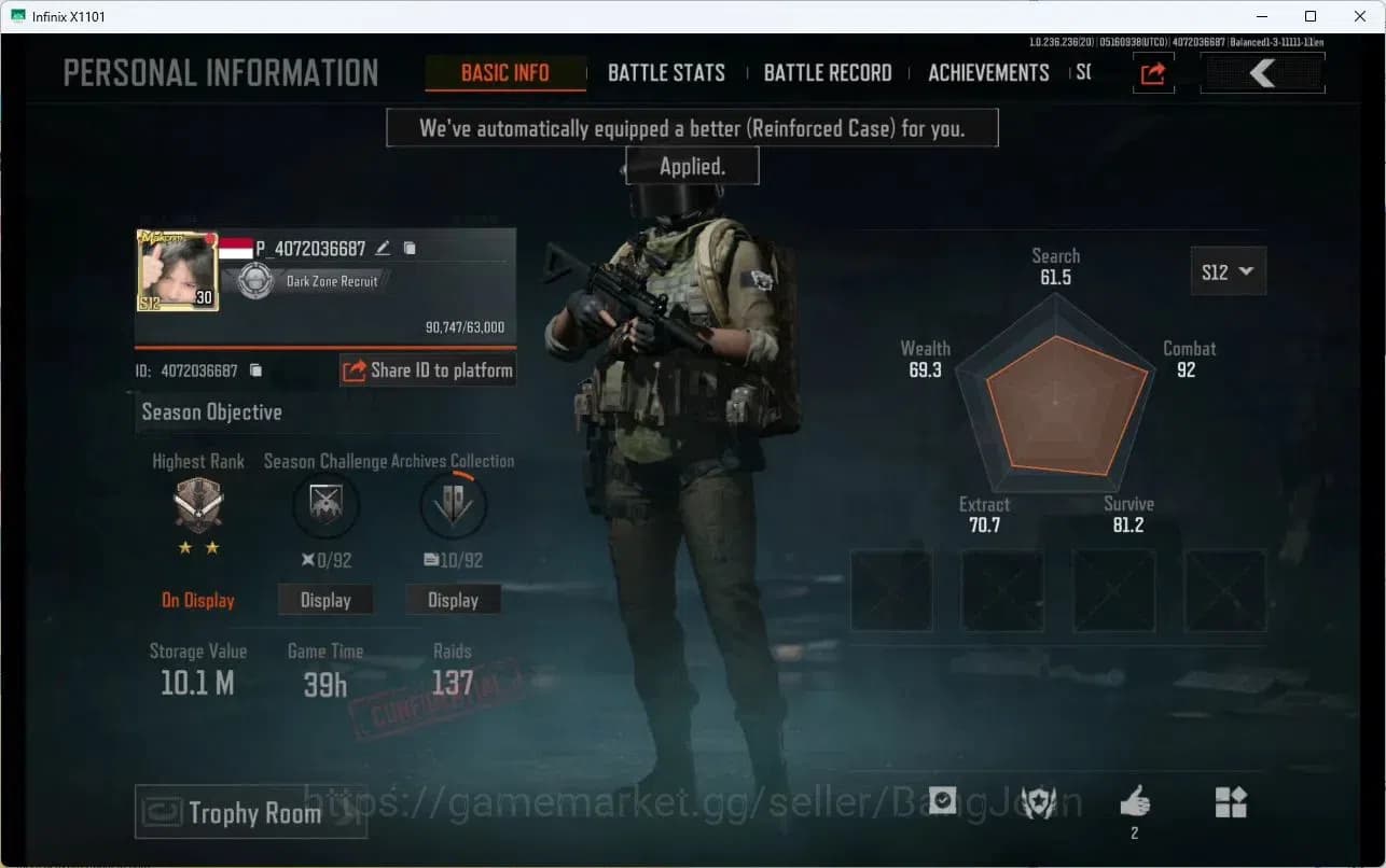 Arena Breakout Accounts Mobile | LV 30 | SV 10,1M | CV 4,5M | SS Groza, La image 1