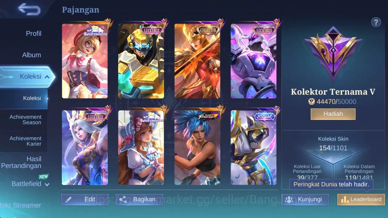Mobile Legends: Bang Bang Accounts Global, Skin 155,Hero 68 sanrio angela,CC pharsa,L image 13