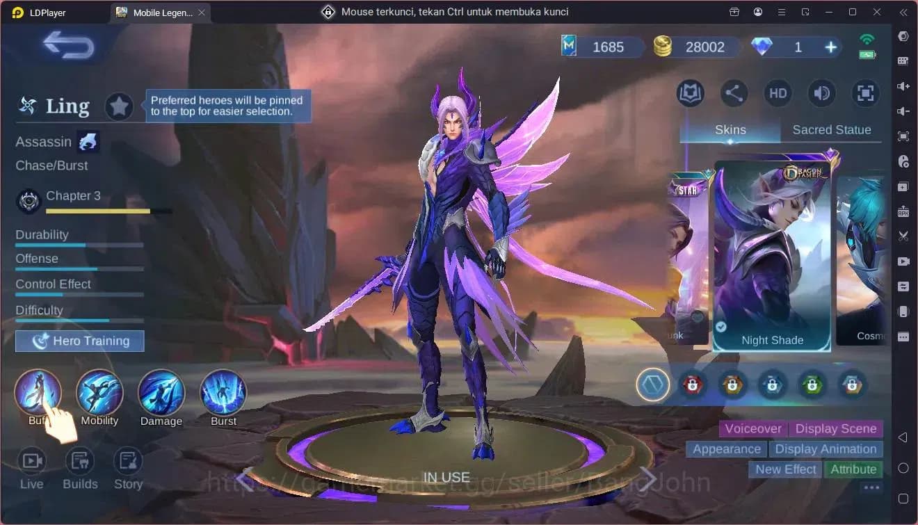 Mobile Legends: Bang Bang Accounts Global|Hero 102|Skin 144|Expert|CC Natalia|Lightbo image 1