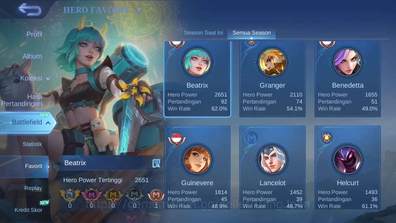 Mobile Legends: Bang Bang Accounts GLOBAL Hero 76 Skin 107 | Prime Granger | Luckybox image 13