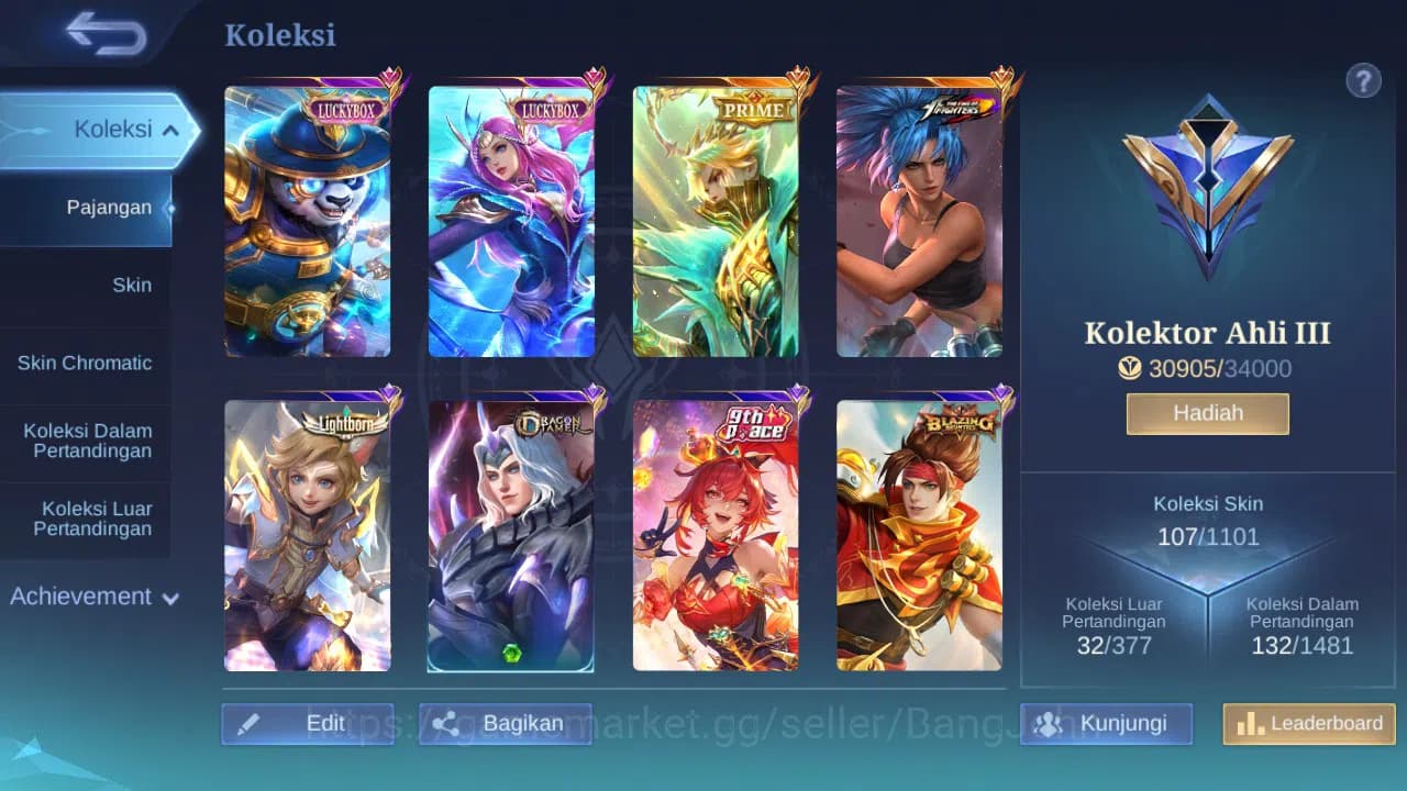 Mobile Legends: Bang Bang Accounts GLOBAL Hero 76 Skin 107 | Prime Granger | Luckybox image 8