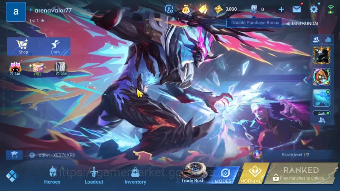 Honor of Kings Accounts Hero 8 |Starter with Legend Skin Selection Chest(D image 2