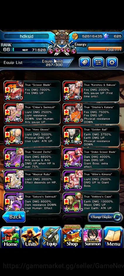 Grand Summoners Accounts Global|Rank 66|625 cc|15 Ascend+9 TW|[Chloe,Makoto image 17