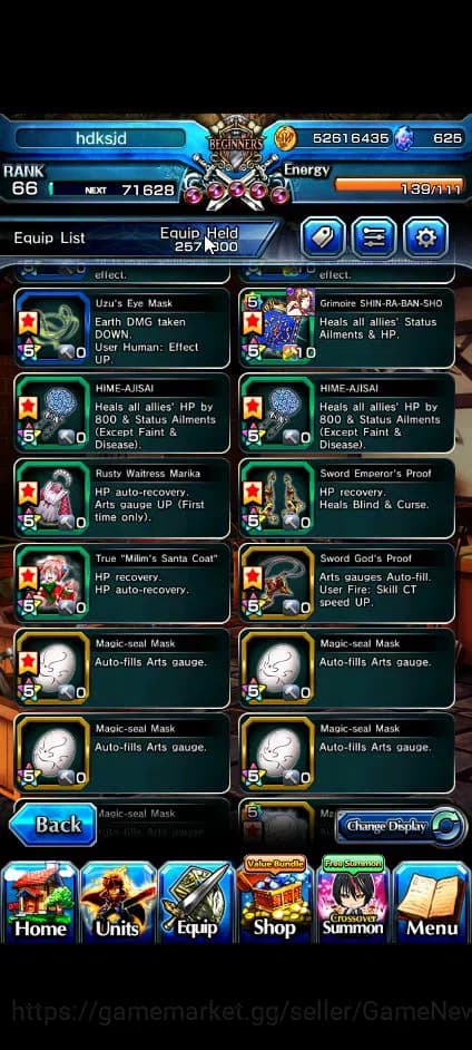 Grand Summoners Accounts Global|Rank 66|625 cc|15 Ascend+9 TW|[Chloe,Makoto image 3