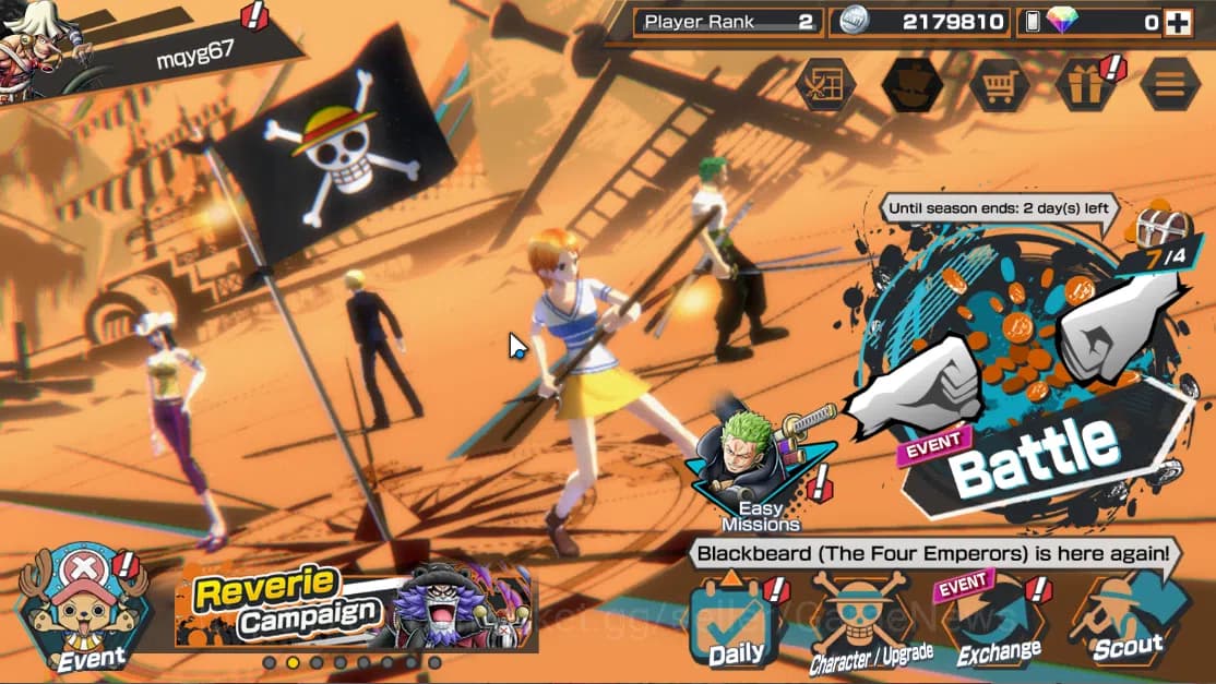 One Piece Bounty Rush Accounts Global|5EX|The4Emperor Teach,WI Trafalgar Law,GP N image 1