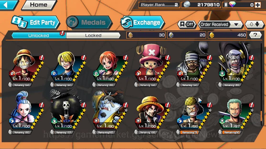 One Piece Bounty Rush Accounts Global|5EX|The4Emperor Teach,WI Trafalgar Law,GP N image 11