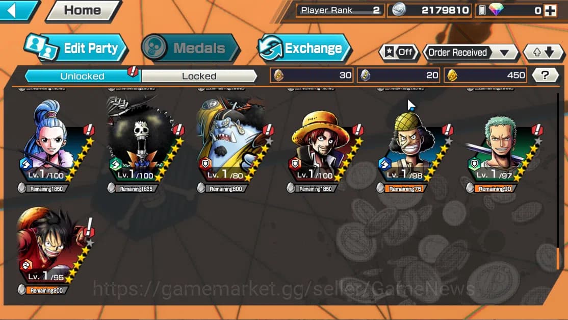 One Piece Bounty Rush Accounts Global|5EX|The4Emperor Teach,WI Trafalgar Law,GP N image 12