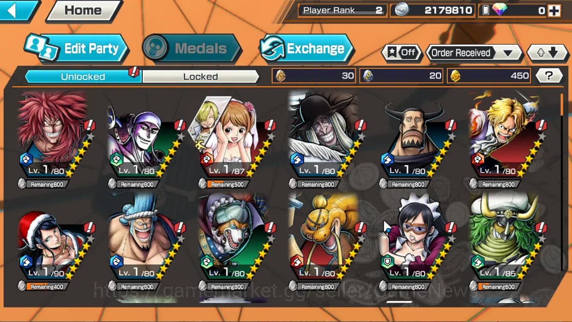 One Piece Bounty Rush Accounts Global|5EX|The4Emperor Teach,WI Trafalgar Law,GP N image 4