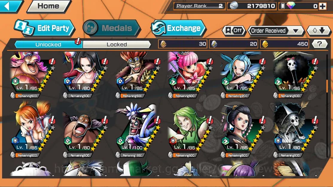 One Piece Bounty Rush Accounts Global|5EX|The4Emperor Teach,WI Trafalgar Law,GP N image 6