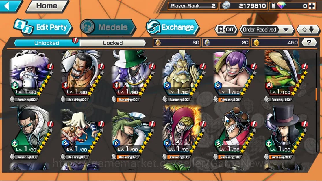 One Piece Bounty Rush Accounts Global|5EX|The4Emperor Teach,WI Trafalgar Law,GP N image 7