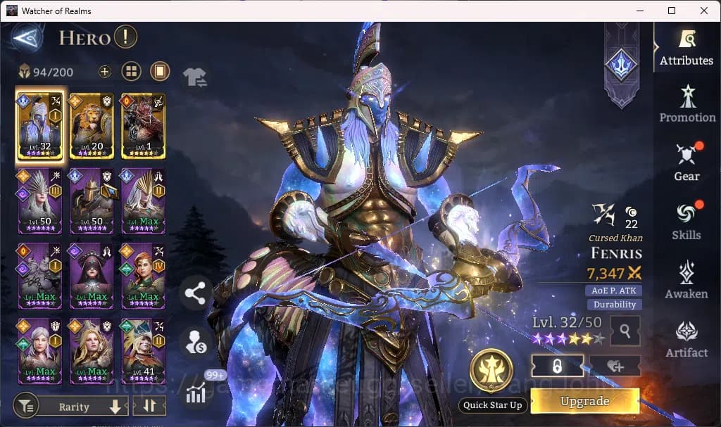 Watcher of Realms Accounts Global 60xx|Power 1M|1 Lord rygar|Nightmare 2 RA01 image 14