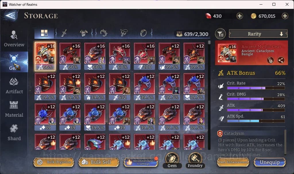 Watcher of Realms Accounts Global 60xx|Power 1M|1 Lord rygar|Nightmare 2 RA01 image 9