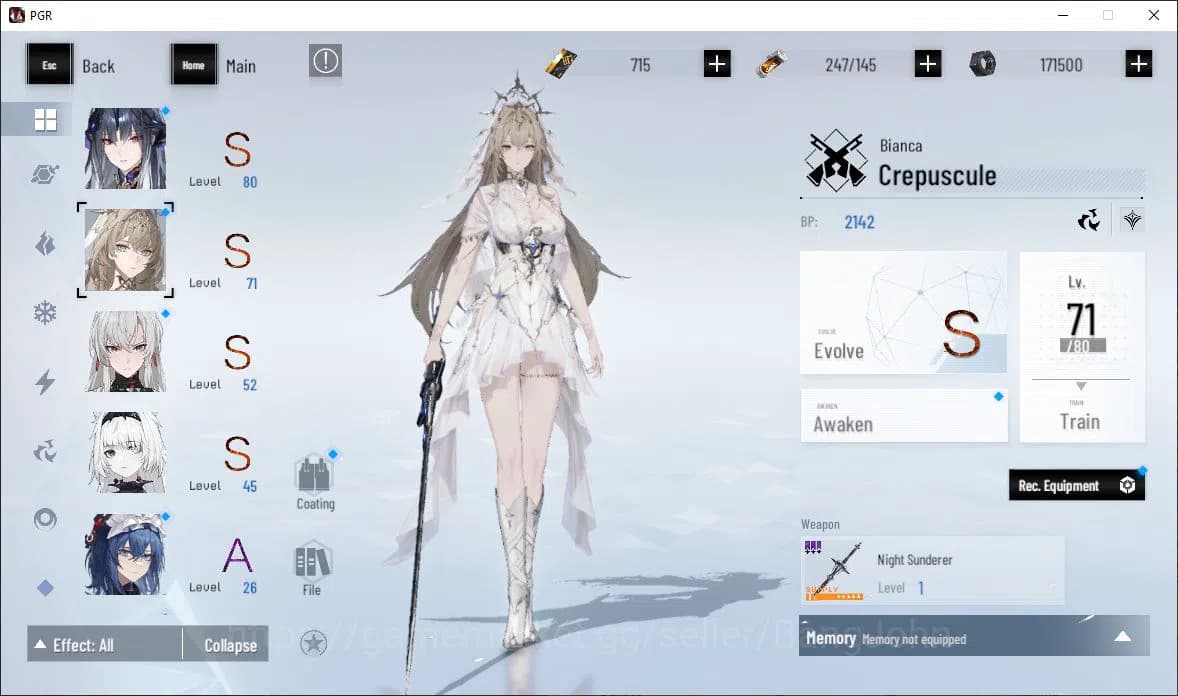 Punishing: Gray Raven Accounts ASIA|Lv 46 | [S Nirvantia,S Crepuscule,S LuciaCW,S image 11