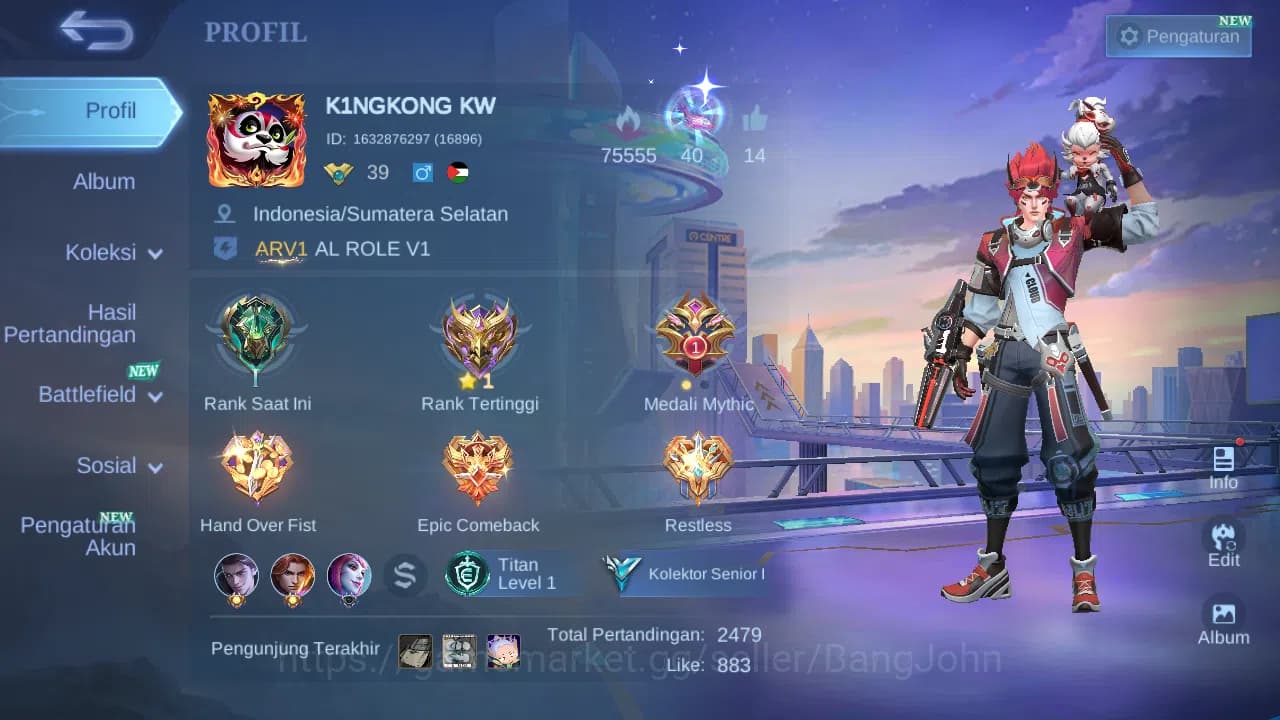 Mobile Legends: Bang Bang Accounts GLOBAL Hero 75 Skin 100 | Meow Julian Silvanna Les image 1