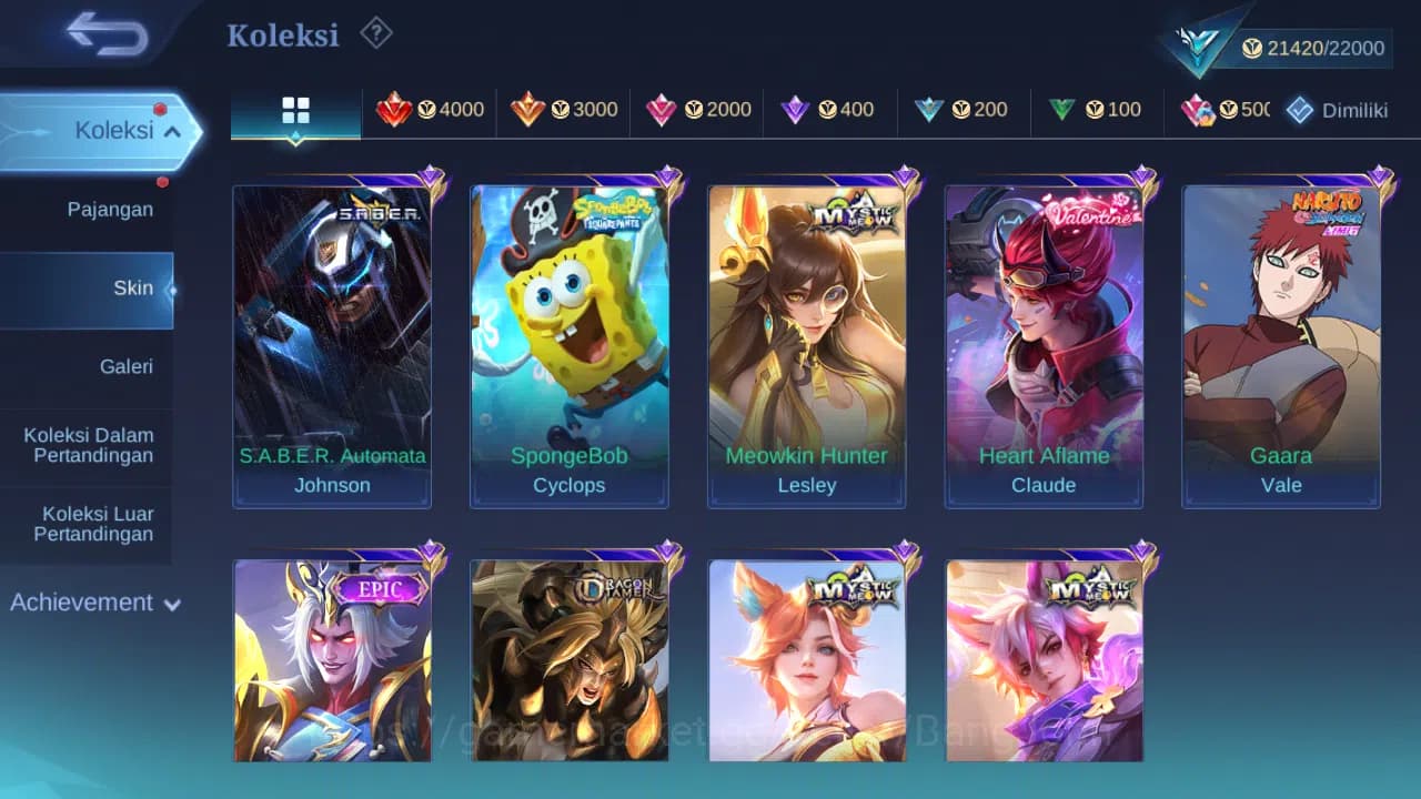 Mobile Legends: Bang Bang Accounts GLOBAL Hero 75 Skin 100 | Meow Julian Silvanna Les image 3