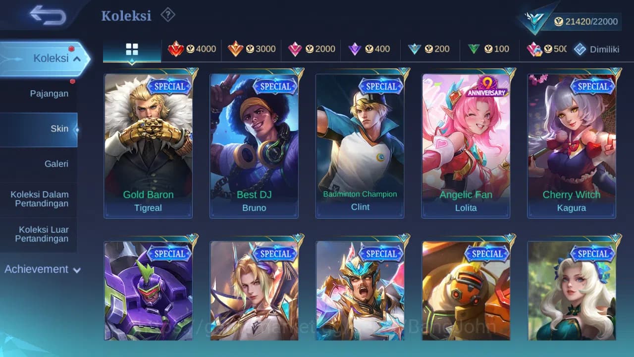 Mobile Legends: Bang Bang Accounts GLOBAL Hero 75 Skin 100 | Meow Julian Silvanna Les image 5