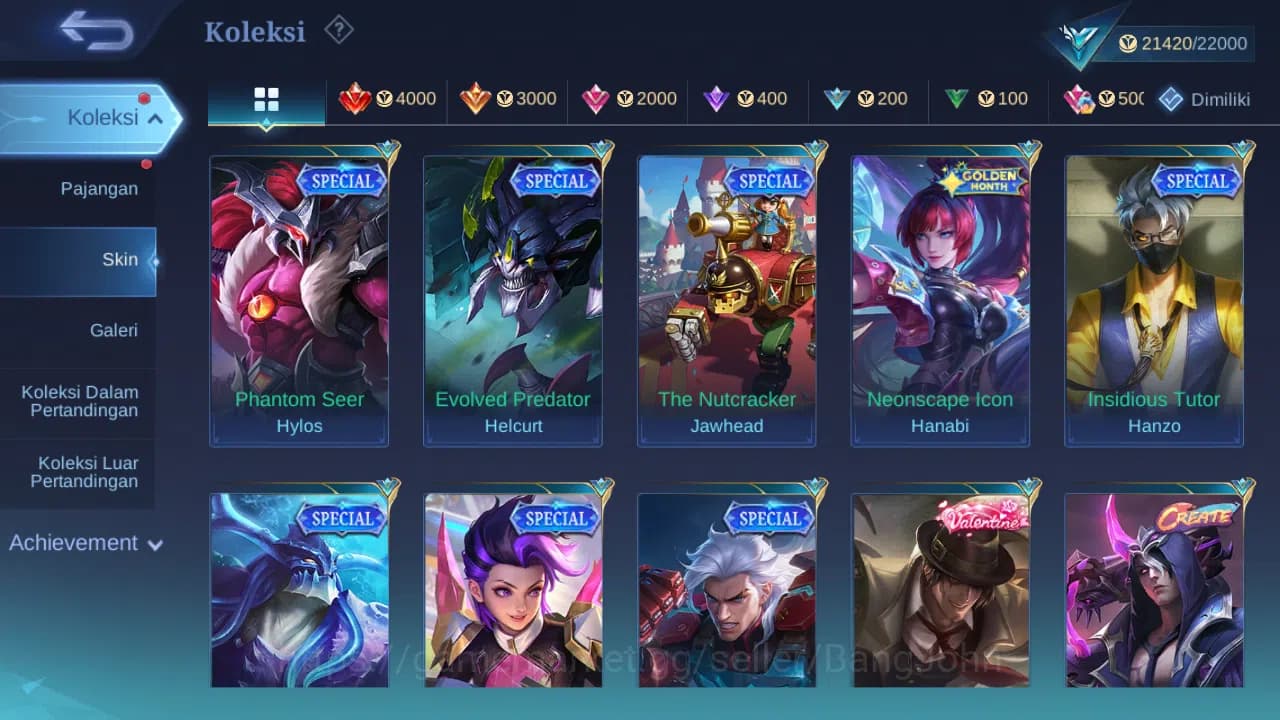 Mobile Legends: Bang Bang Accounts GLOBAL Hero 75 Skin 100 | Meow Julian Silvanna Les image 7