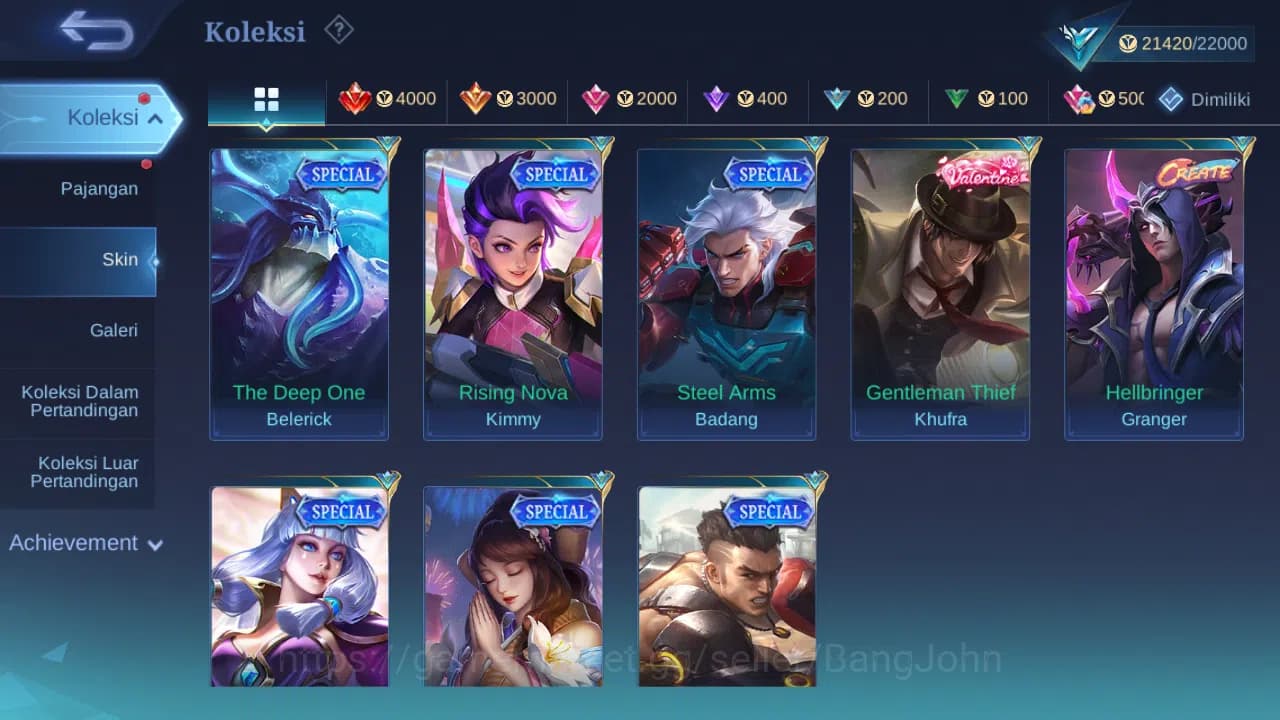 Mobile Legends: Bang Bang Accounts GLOBAL Hero 75 Skin 100 | Meow Julian Silvanna Les image 8