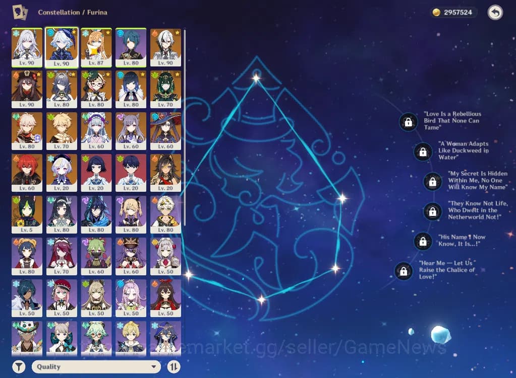 Genshin Impact Accounts ASIA|AR58|PremTeam Skrik|10Limited+6(*5WP)|Furina, image 4