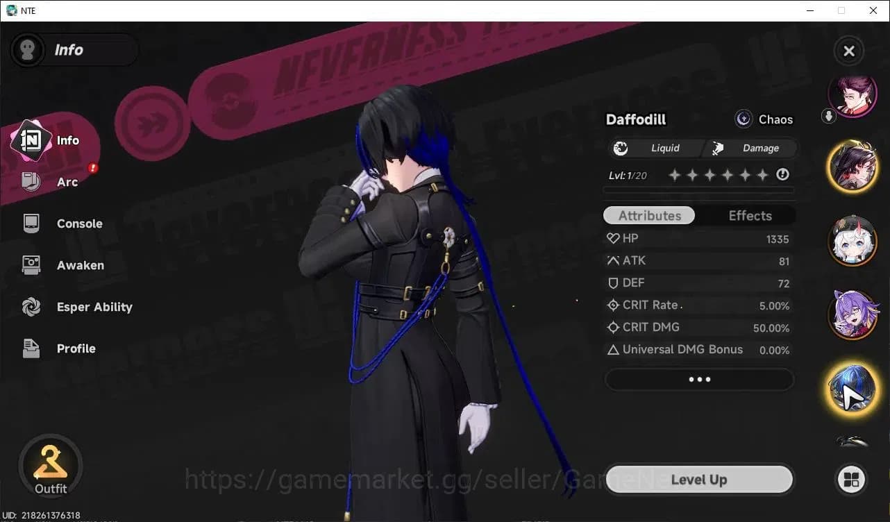 Neverness to Everness Accounts Global EU |HL 3| 5 SSR Hotori, Sakiri, Hathor, Daf image 4