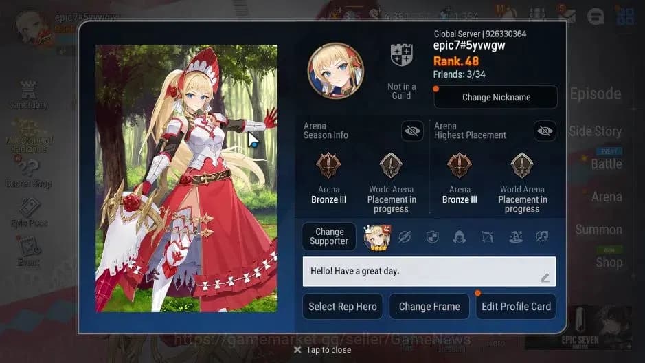 Epic Seven Accounts GLOBAL|UnVerif|6 ML(Dark Diene,Zio,Empyrean Ilyna) image 2