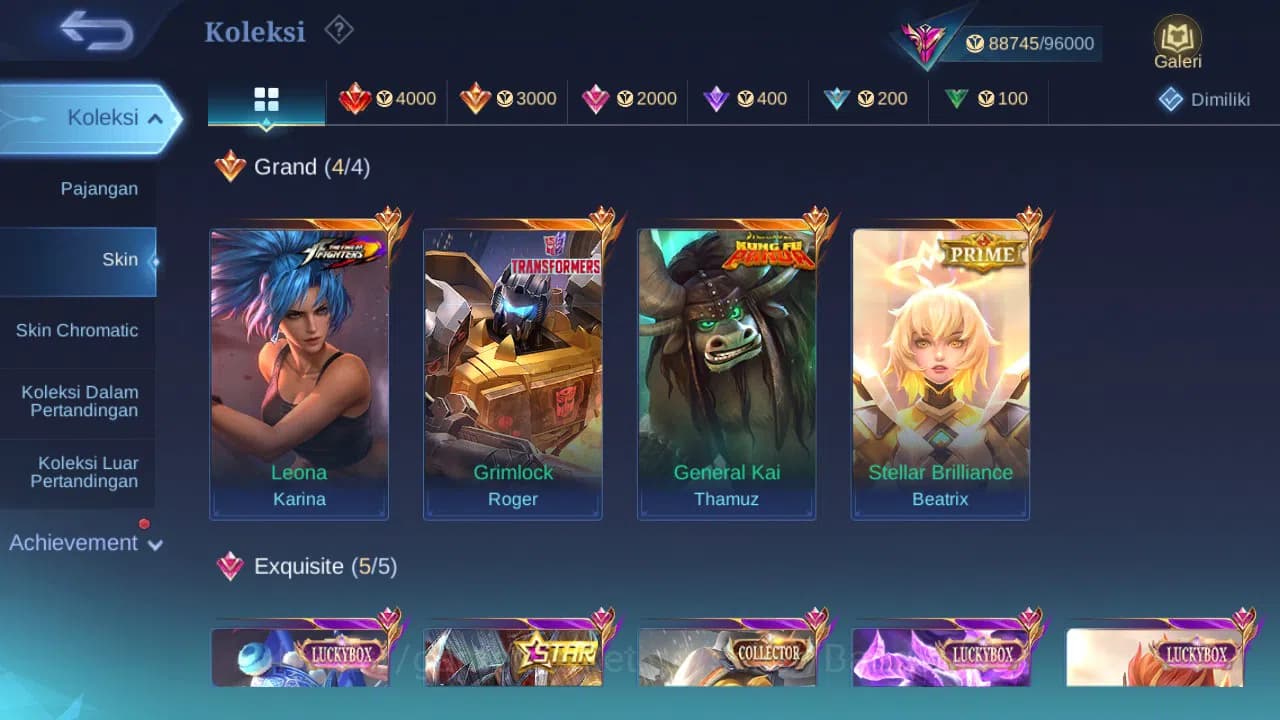 Mobile Legends: Bang Bang Accounts GLOBAL Hero 132 Skin 334 Prime Beatrix|Luckybox Cl image 1