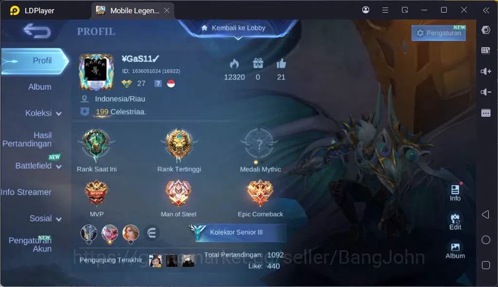 Mobile Legends: Bang Bang Accounts GLOBAL|Hero 45|Skin 66|CC Natalia,LNR Sun,SBR Frey image 1