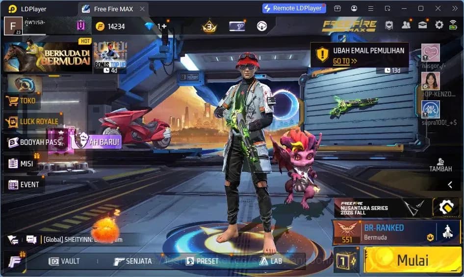Free Fire Accounts Indonesia | Vault 15| SG Lumut | Tas Kepala Macan image 1