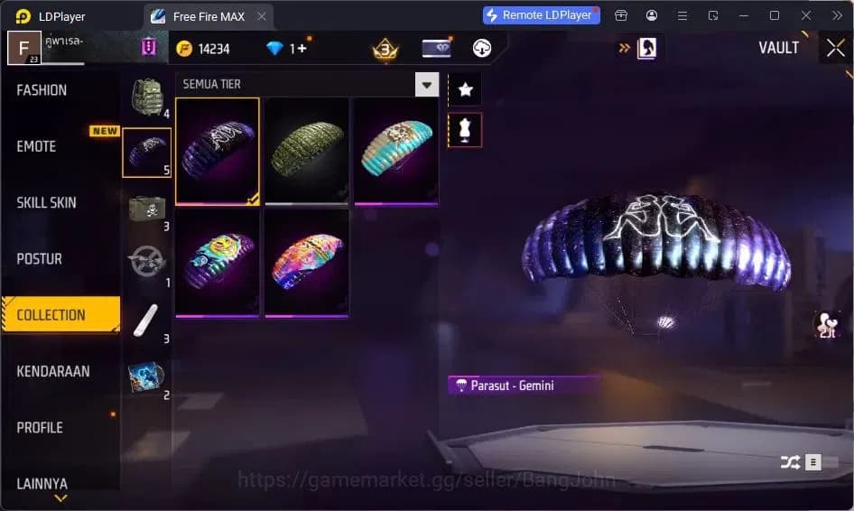 Free Fire Accounts Indonesia | Vault 15| SG Lumut | Tas Kepala Macan image 11