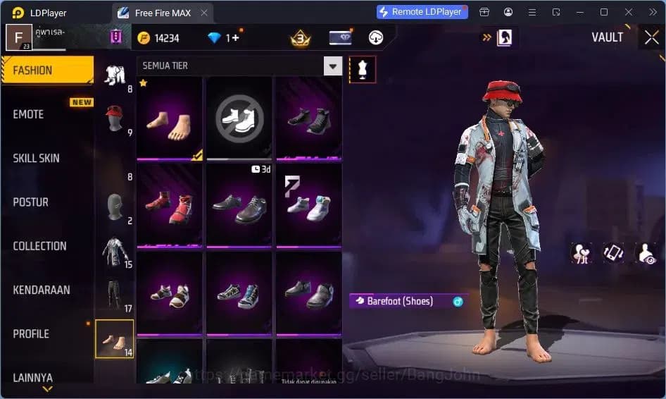 Free Fire Accounts Indonesia | Vault 15| SG Lumut | Tas Kepala Macan image 14