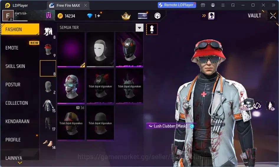 Free Fire Accounts Indonesia | Vault 15| SG Lumut | Tas Kepala Macan image 18
