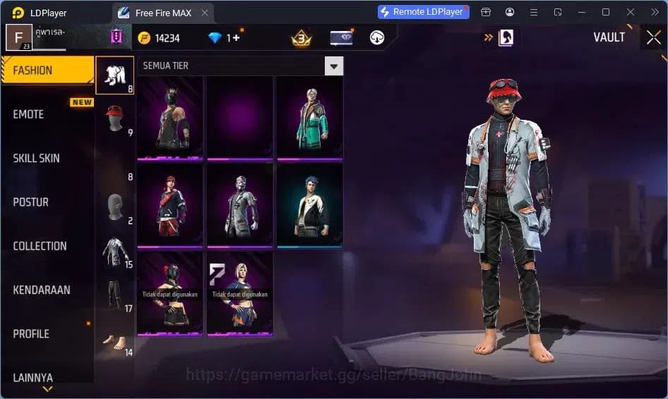 Free Fire Accounts Indonesia | Vault 15| SG Lumut | Tas Kepala Macan image 20