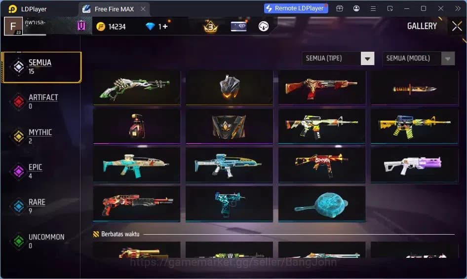 Free Fire Accounts Indonesia | Vault 15| SG Lumut | Tas Kepala Macan image 4