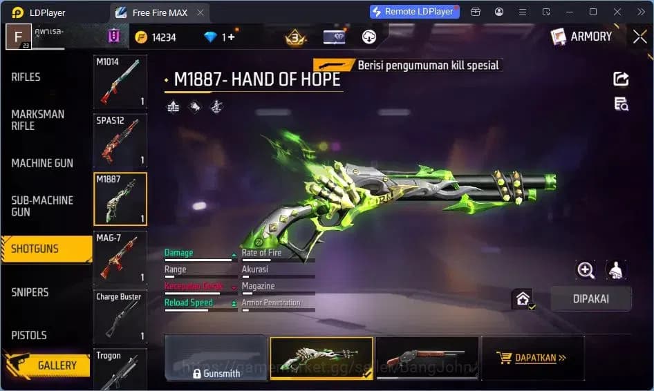 Free Fire Accounts Indonesia | Vault 15| SG Lumut | Tas Kepala Macan image 5