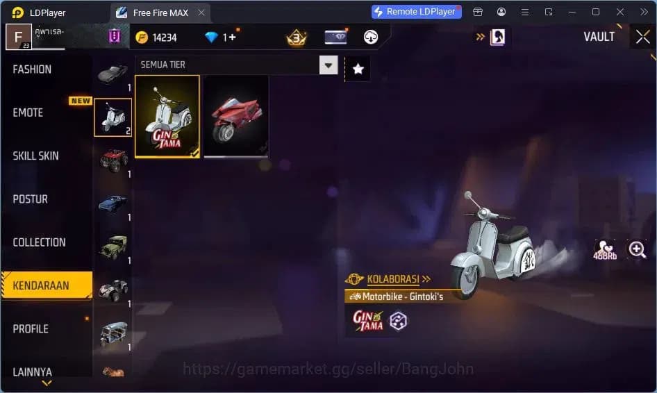 Free Fire Accounts Indonesia | Vault 15| SG Lumut | Tas Kepala Macan image 7