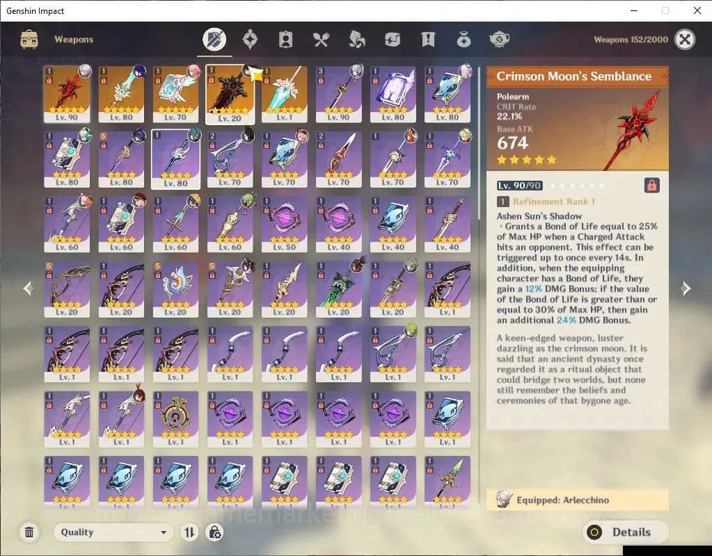 Genshin Impact Accounts ASIA |AR 57|8 Limit+5(*5WeP)|(Arlecchino)+Sign,Rai image 4