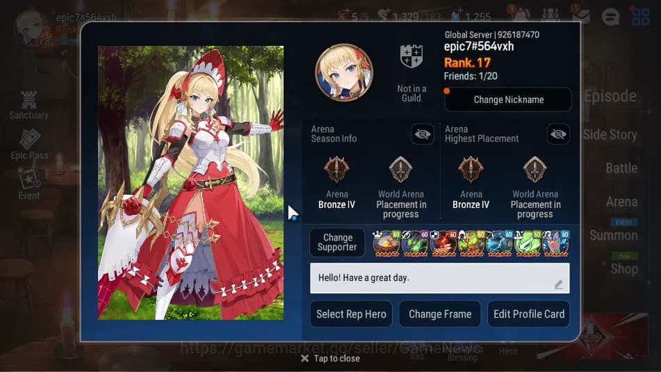 Epic Seven Accounts GLOBAL Unverif| Starter |1 ML (Ambitious Tywin)+Is image 1