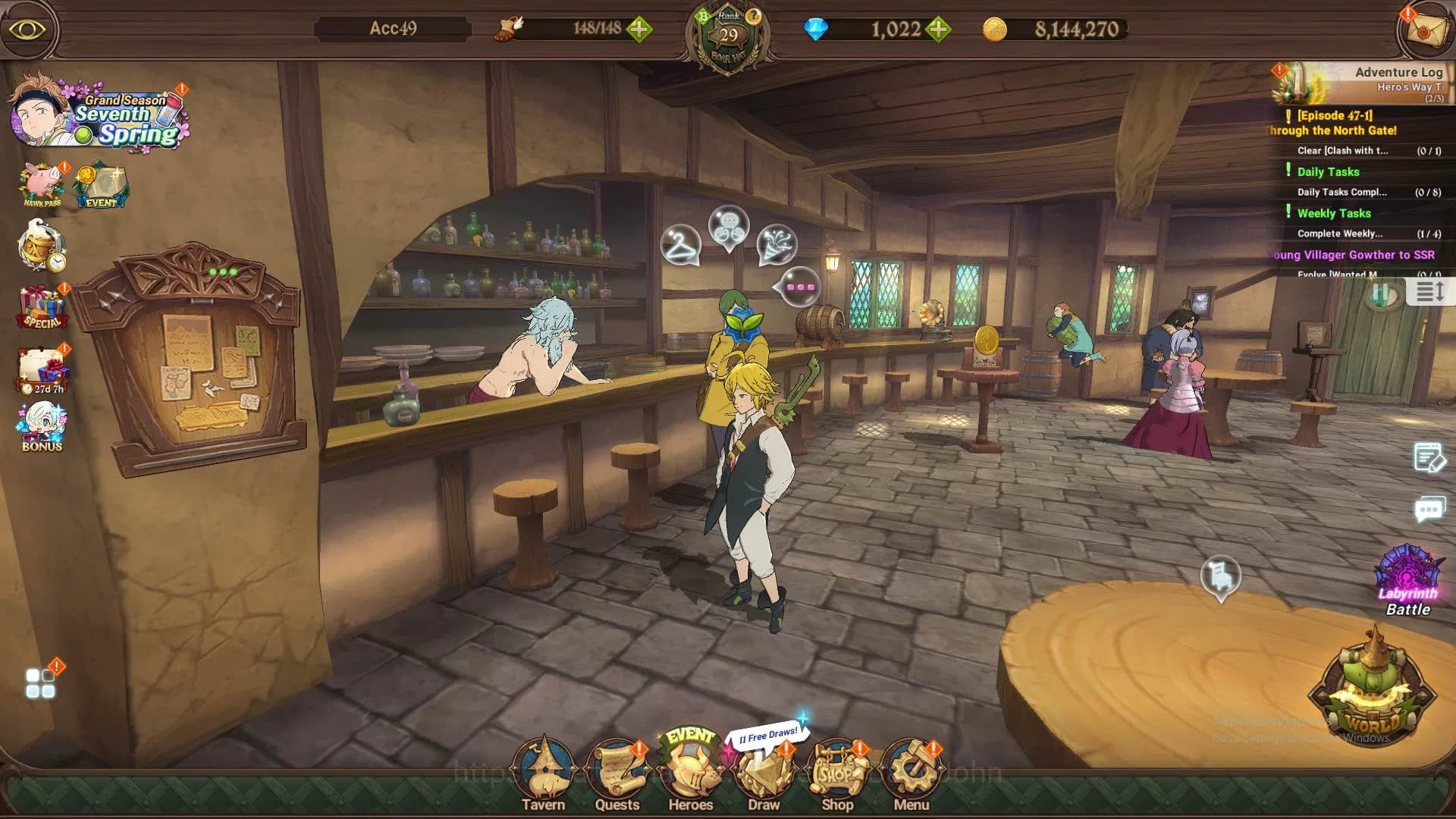 The Seven Deadly Sins: Grand Cross Accounts GLOBAL|1m CC|DM 1,022|UR Demon King Meliodas,etc|T image 1