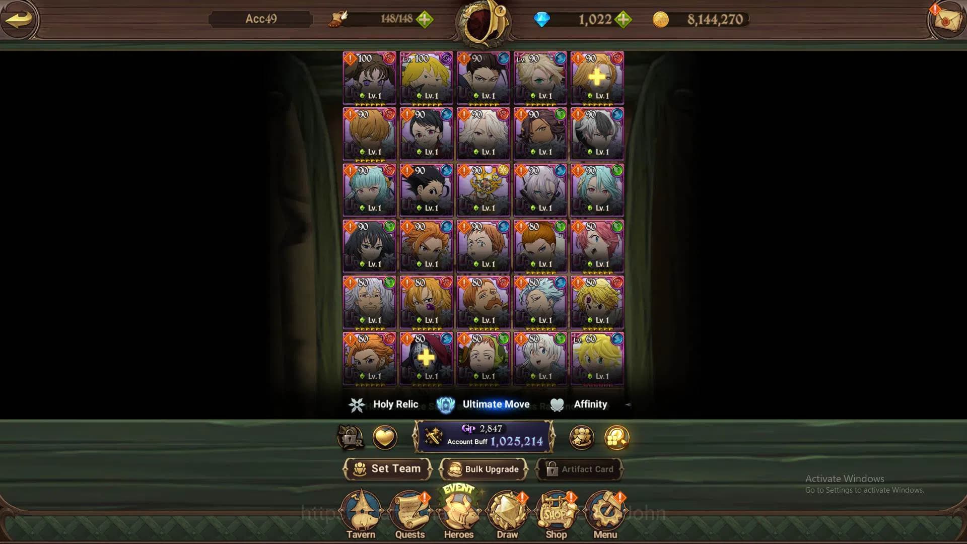 The Seven Deadly Sins: Grand Cross Accounts GLOBAL|1m CC|DM 1,022|UR Demon King Meliodas,etc|T image 8