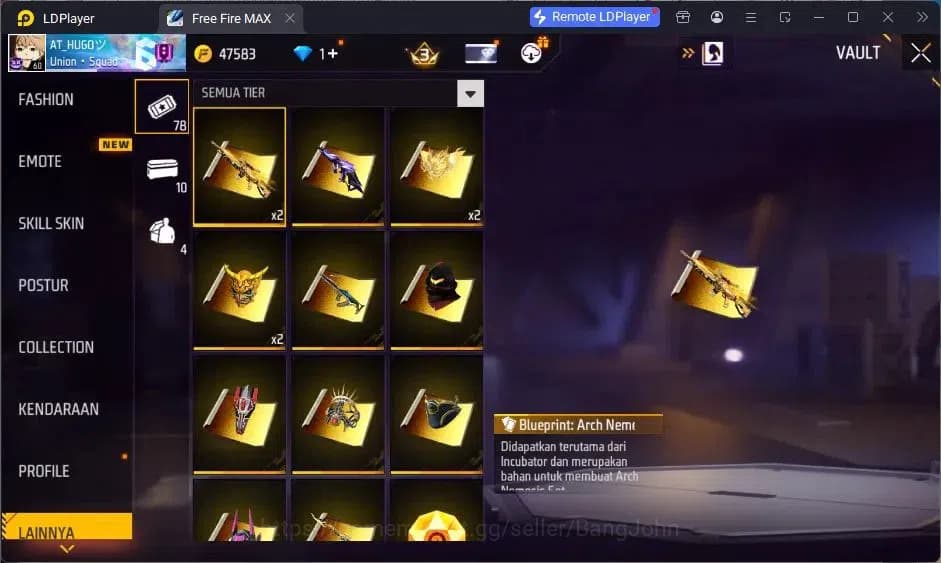 Free Fire Accounts Indonesia |Vault 167| 2 EVO (AK47,MP5)| M1887- Han image 6