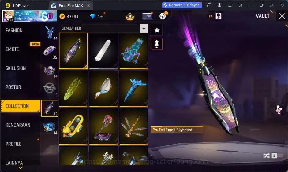 Free Fire Accounts Indonesia |Vault 167| 2 EVO (AK47,MP5)| M1887- Han image 9
