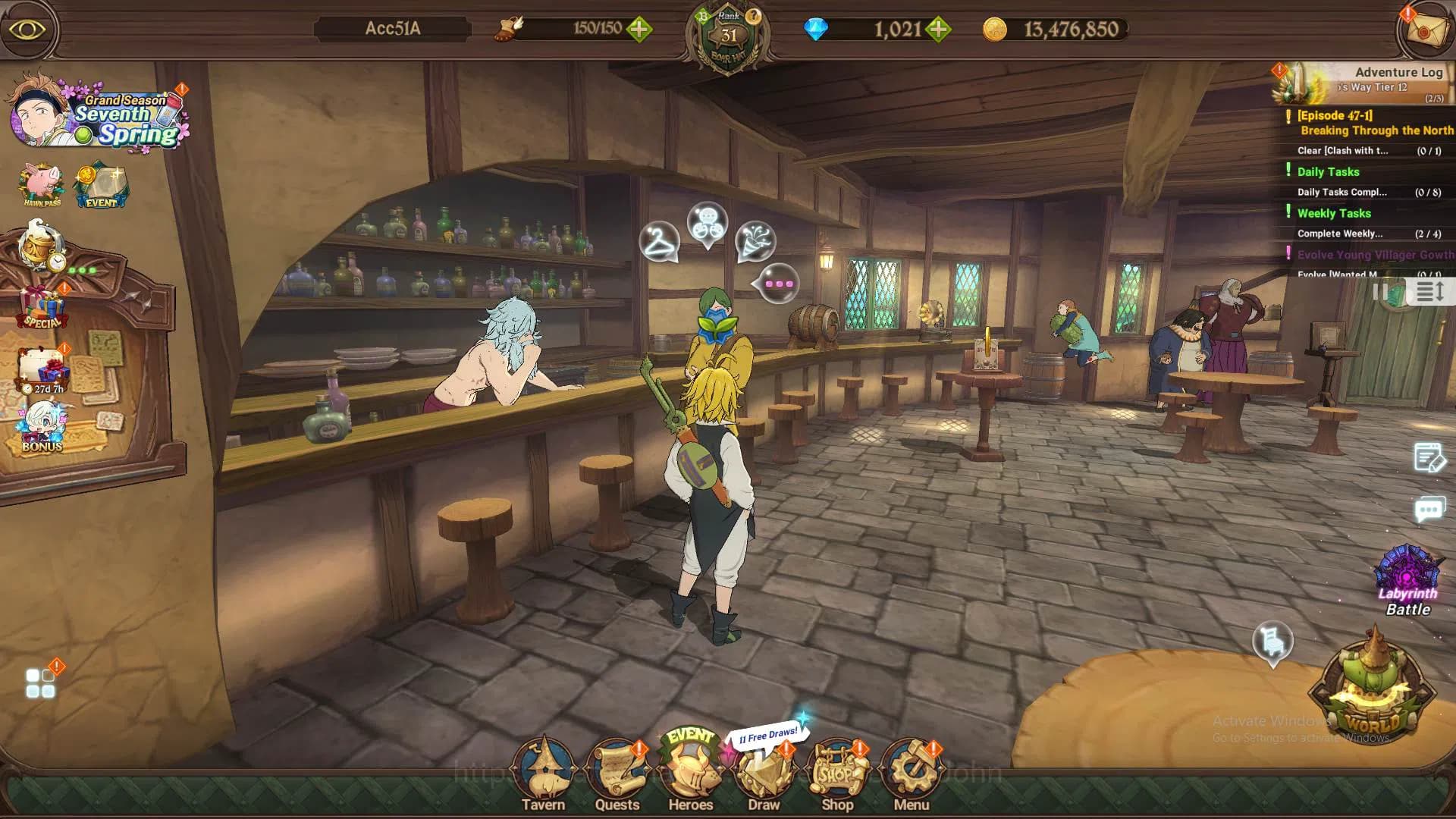 The Seven Deadly Sins: Grand Cross Accounts ASIA|DM 1.021|1M CC|UR Demon King Meliodas,etc|Tak image 1