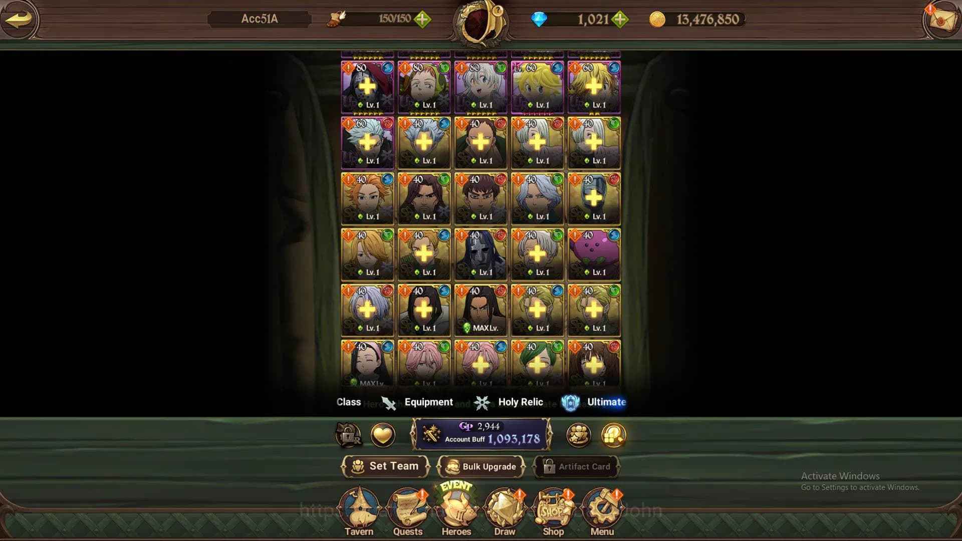 The Seven Deadly Sins: Grand Cross Accounts ASIA|DM 1.021|1M CC|UR Demon King Meliodas,etc|Tak image 10