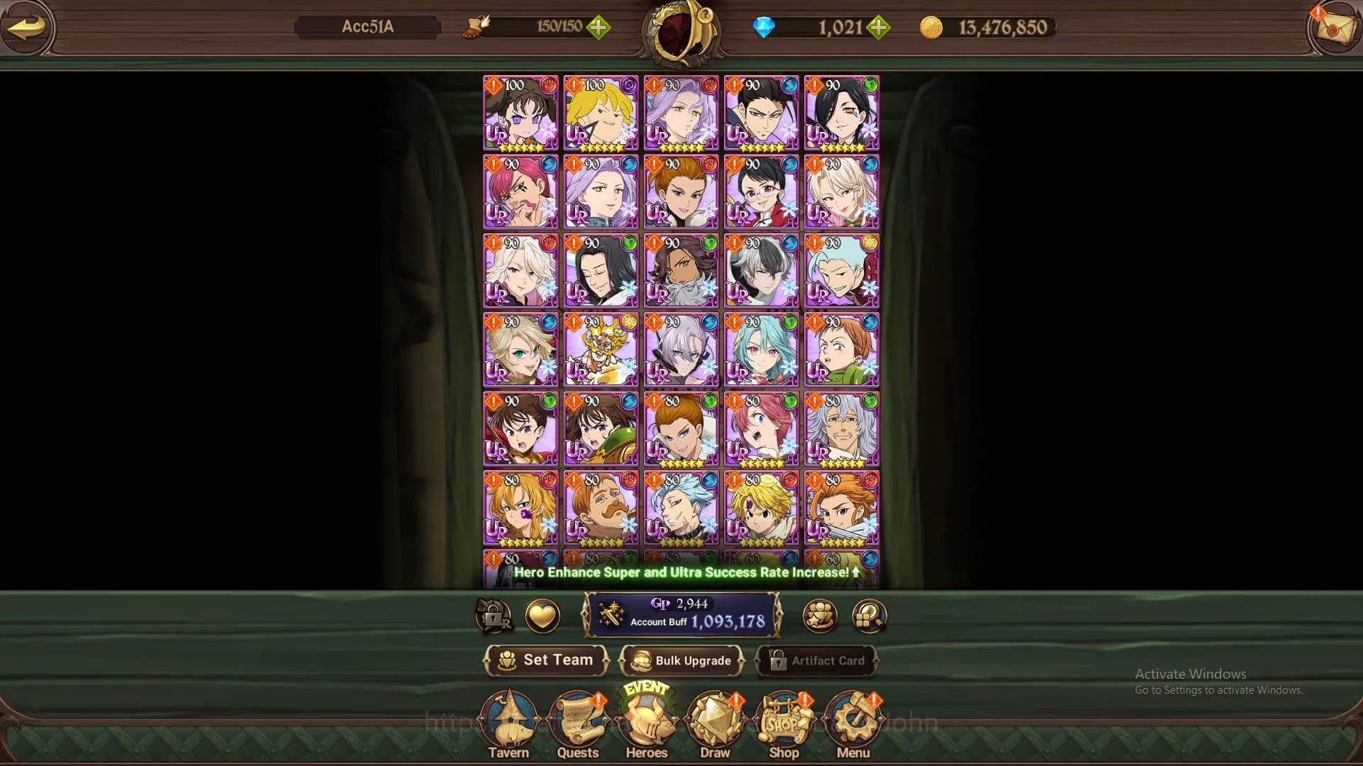 The Seven Deadly Sins: Grand Cross Accounts ASIA|DM 1.021|1M CC|UR Demon King Meliodas,etc|Tak image 8