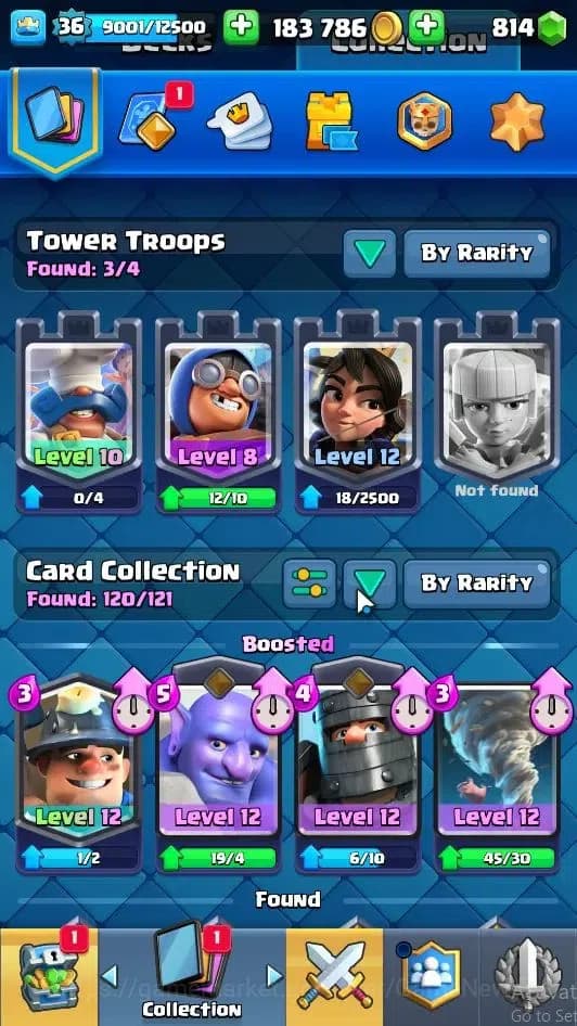 Clash Royale Accounts Lvl 36|Trophy 8000|KTL 12|Limited Skin|Card 120|6 image 8