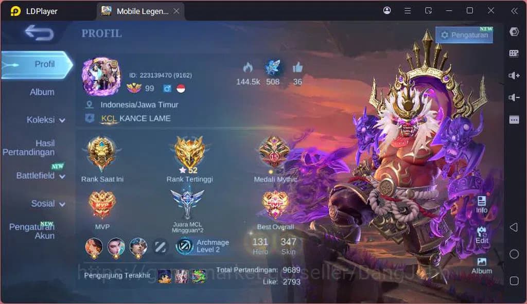 Mobile Legends: Bang Bang Accounts GLOBAL|Hero |Skin 347|LGN Franco,JJK Melissa,ASP A image 1
