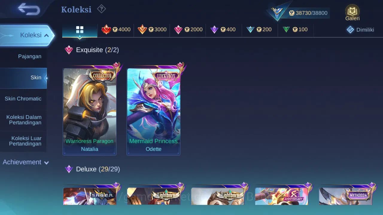 Mobile Legends: Bang Bang Accounts GLOBAL Hero 114 Skin 171 | CC Nata | Luckybox Odet image 1